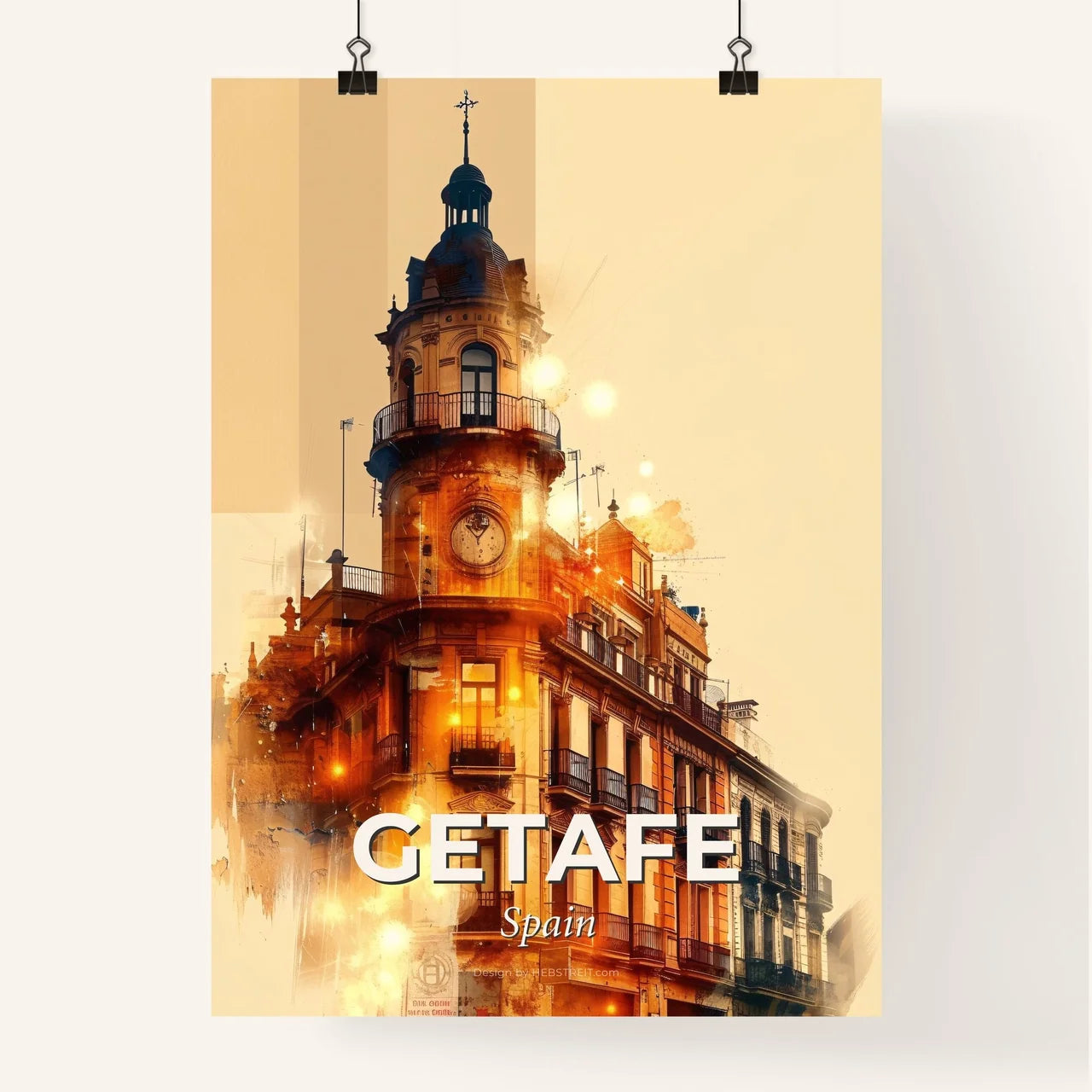 Getafe Skyline Cityscape Double Exposure Composite Poster Poster