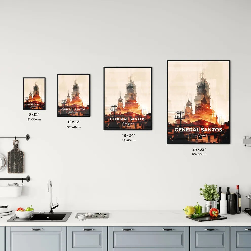 General Santos City Skyline Composite Art Poster Office Art