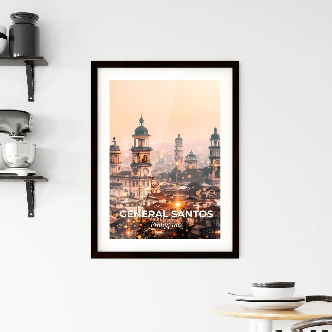 General Santos Skyline Double Exposure Art Framed Print