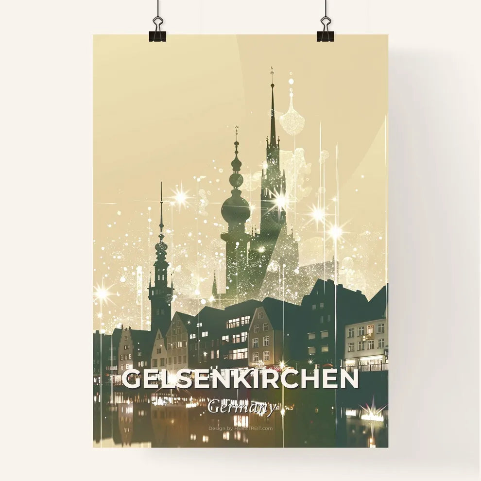 Gelsenkirchen Skyline Double Exposure Art Poster Poster