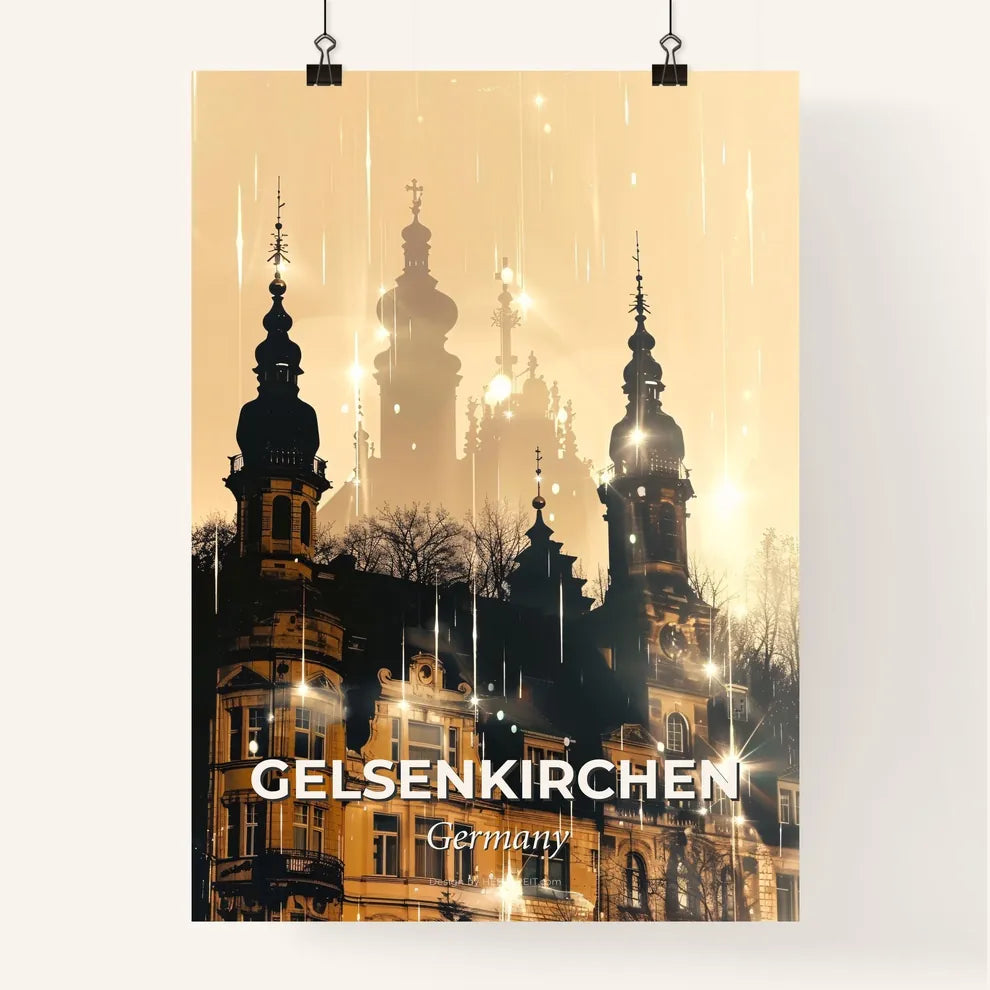 Gelsenkirchen City Silhouette Composite Art Poster Poster