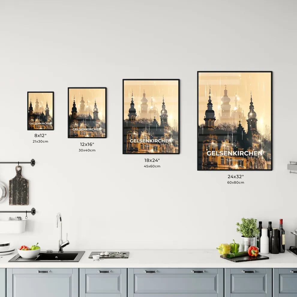 Gelsenkirchen City Silhouette Composite Art Poster Office Art