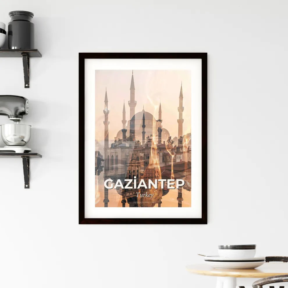 Gaziantep Cityscape Art: Sparkles on Local Heritage Framed Print