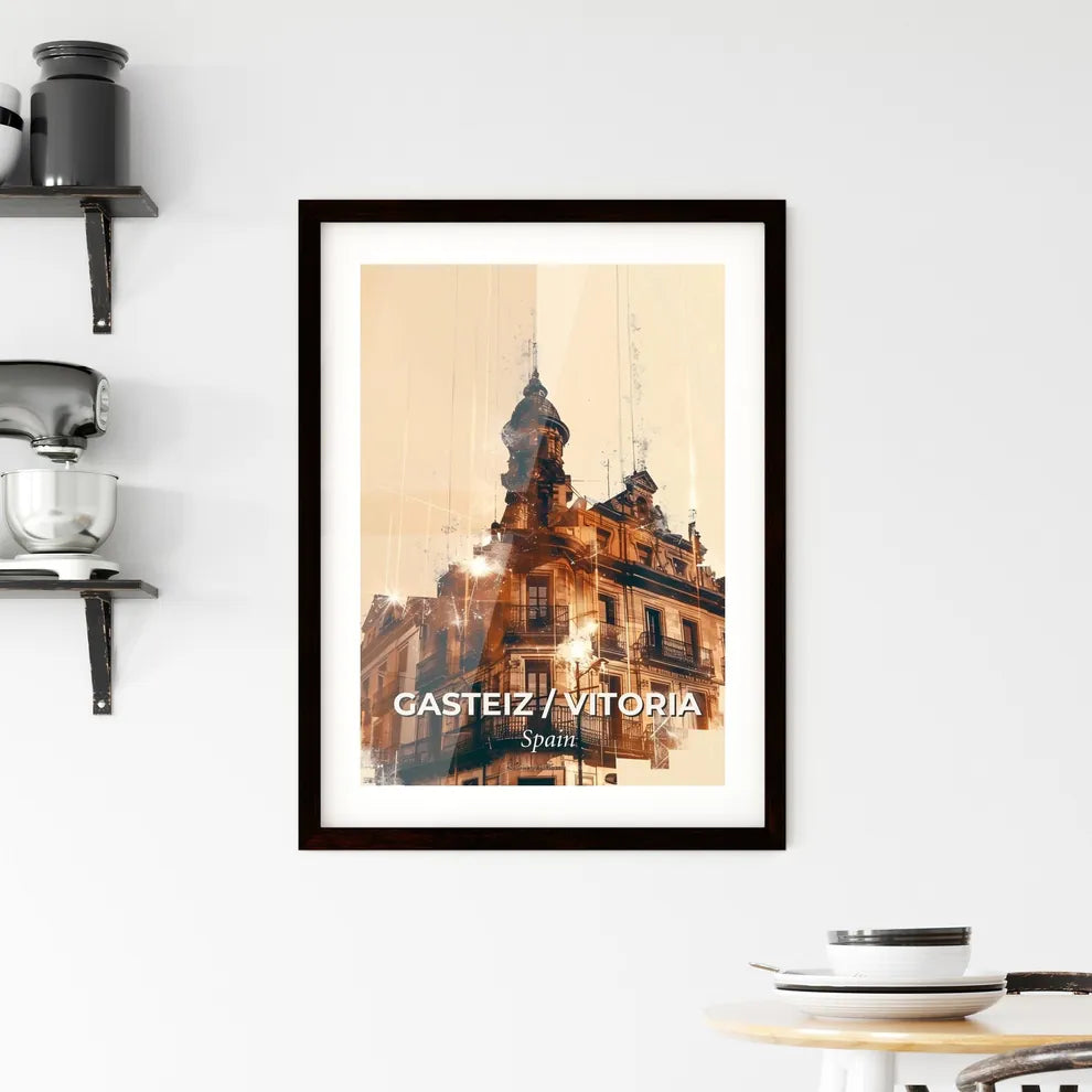 Gasteiz Vitoria Spain City Skyline Poster Art Framed Print