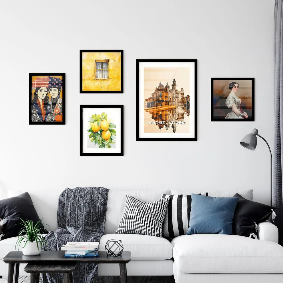 Gasteiz / Vitoria Skyline Tapestry Art Double Exposure Wall Art