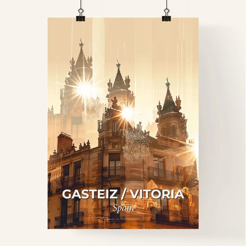 Gasteiz / Vitoria City Skyline Composite Art Poster Poster
