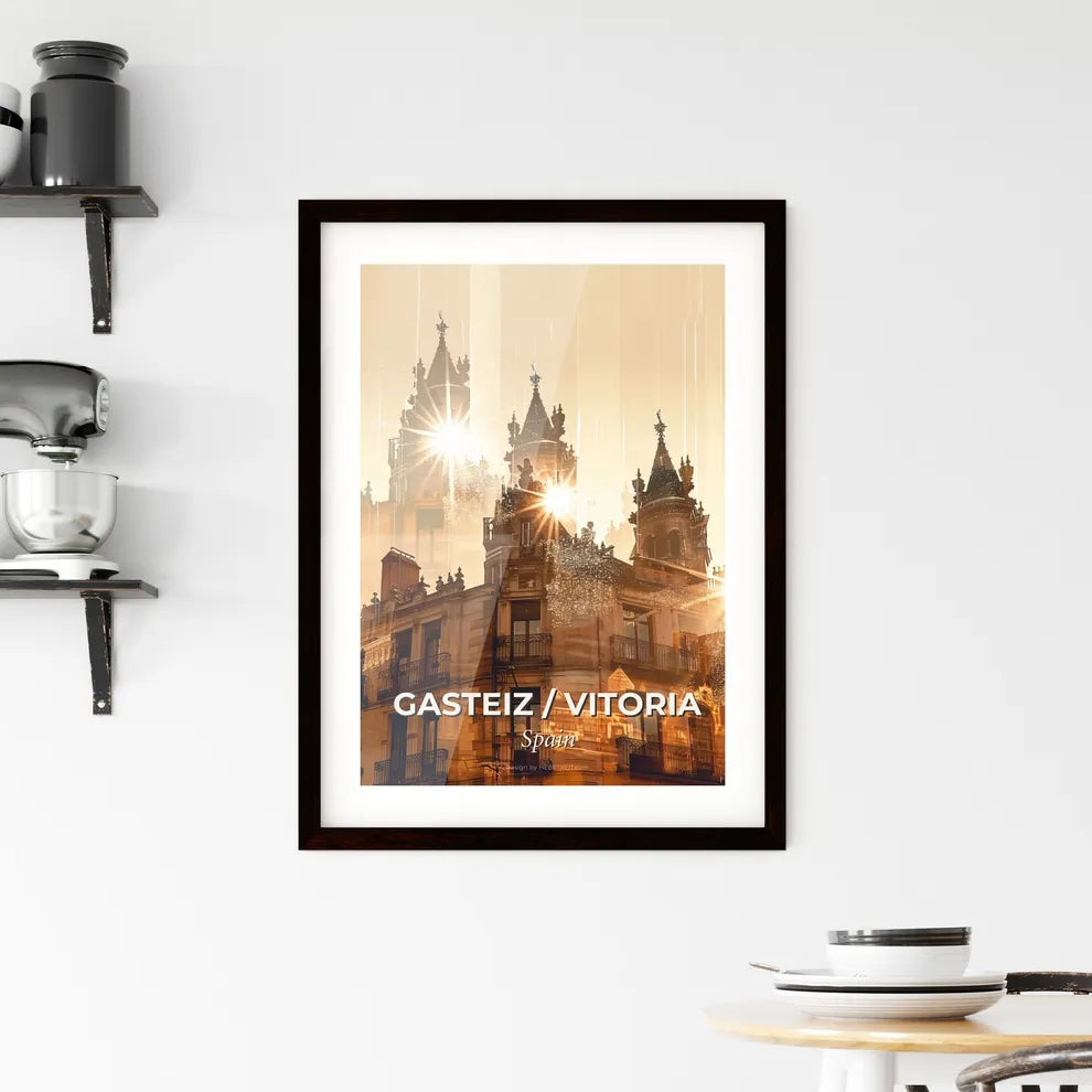 Gasteiz / Vitoria City Skyline Composite Art Poster Framed Print