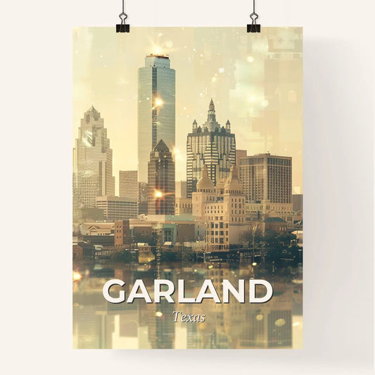 Garland Skyline Art: Double Exposure Cityscape Poster