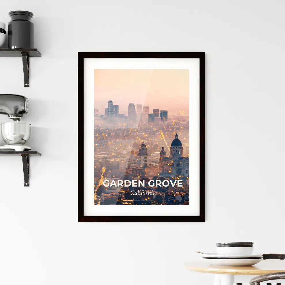 Garden Grove Skyline Composite Art Cityscape Framed Print