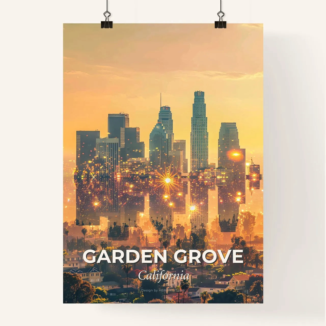 Garden Grove California Cityscape Dream Poster