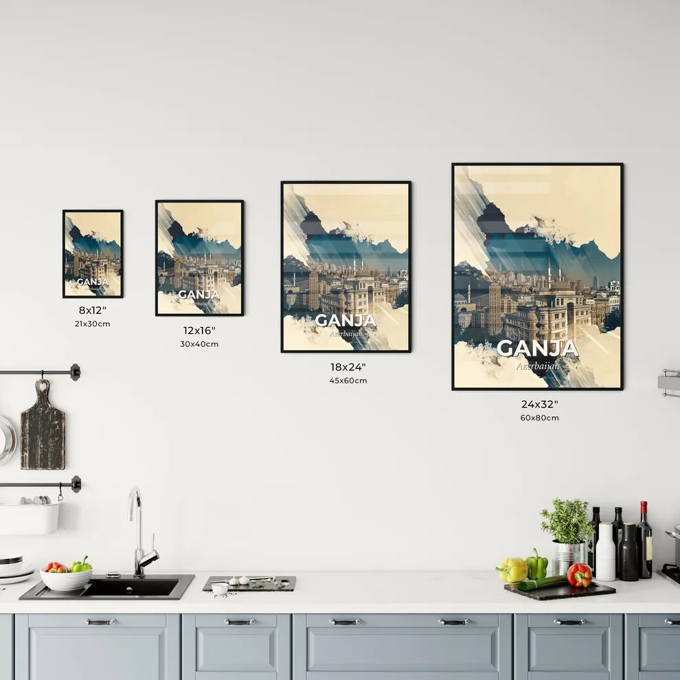 Ganja, Azerbaijan: City Skyline Composite Poster Office Art
