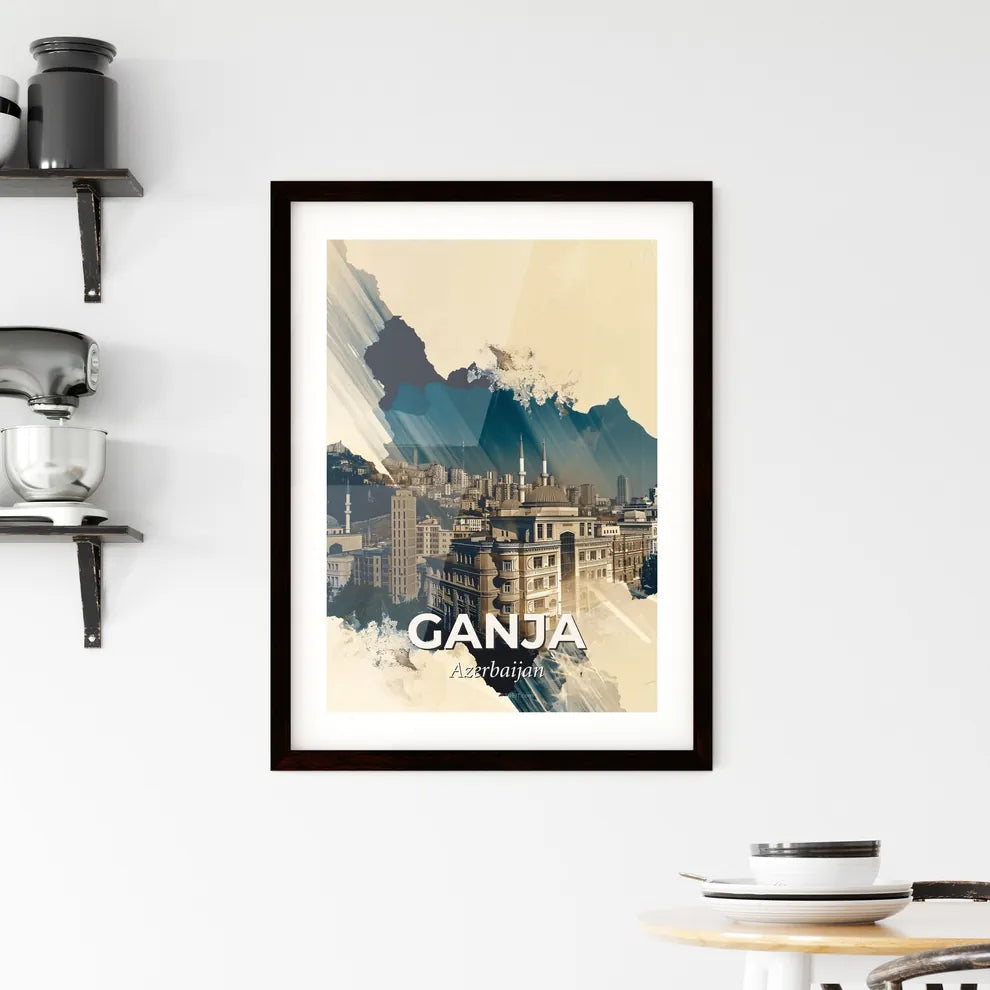 Ganja, Azerbaijan: City Skyline Composite Poster Framed Print