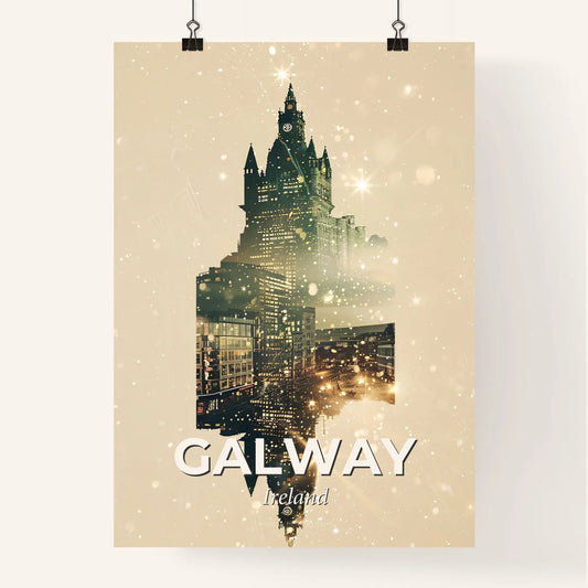 Galway Skyline Silhouette Composite Poster Art Poster