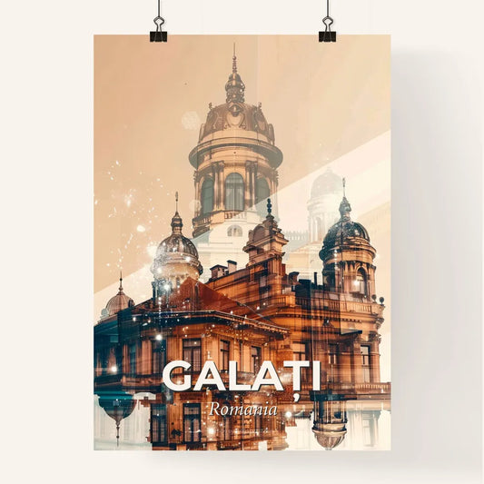 GalaÈ›i City Moodscape: Double Exposure Architecture Poster