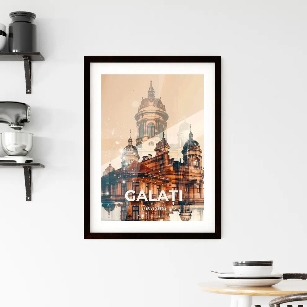 GalaÈ›i City Moodscape: Double Exposure Architecture Framed Print