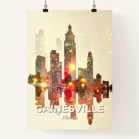 Gainesville: Skyline Composite Artwork, Vibrant Beige Poster