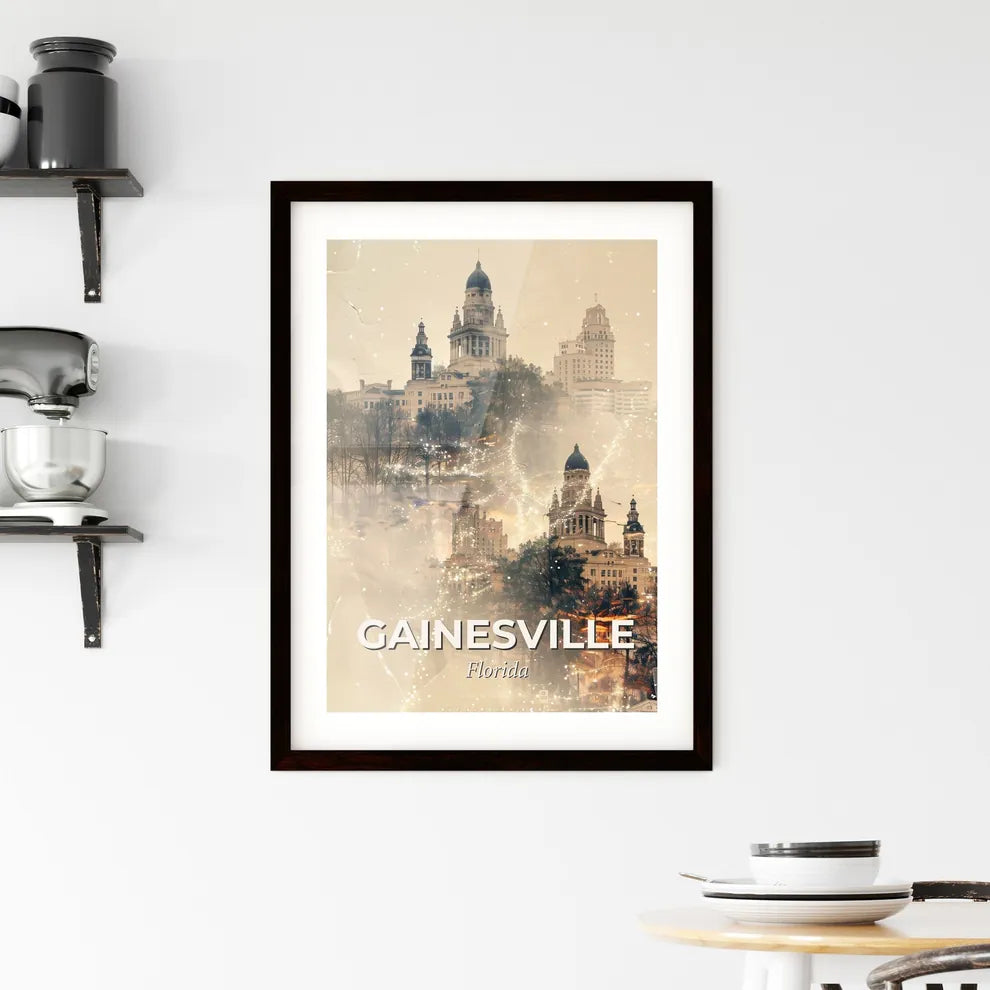 Gainesville Skyline: Iconic Architecture with a Modern Twist Framed Print