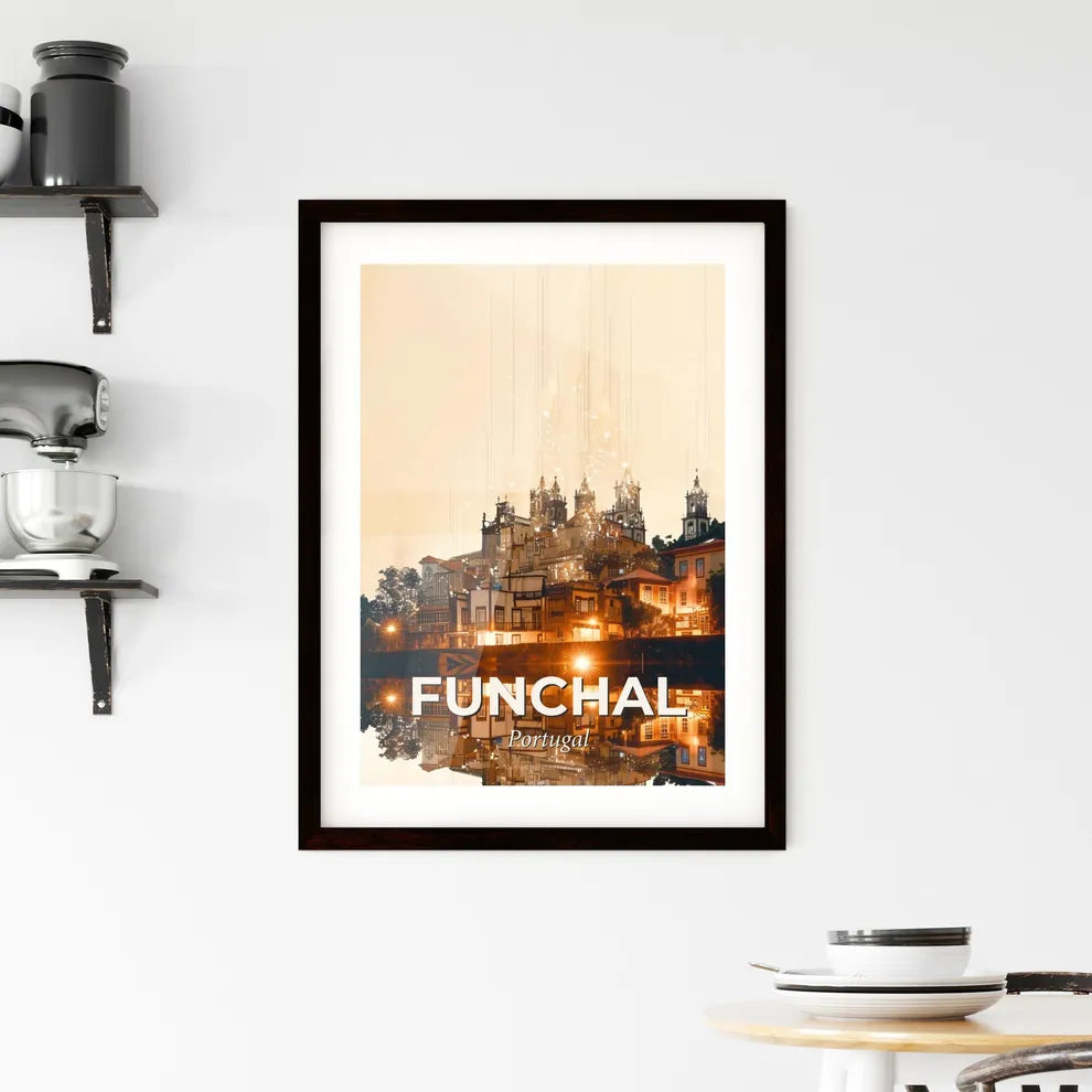 Funchal Fusion: City Skyline and Local Icons Framed Print