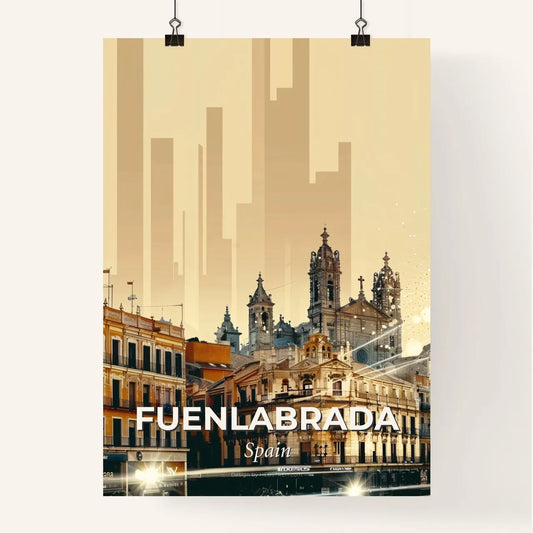 Fuenlabrada Skyline Double Exposure Art Poster Poster