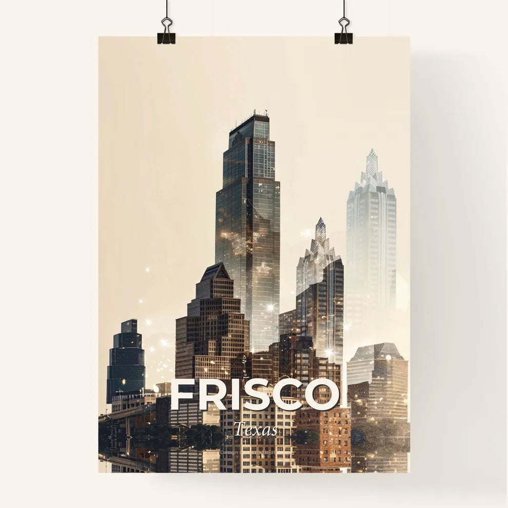 Frisco Skyline Double Exposure Composite Art Poster