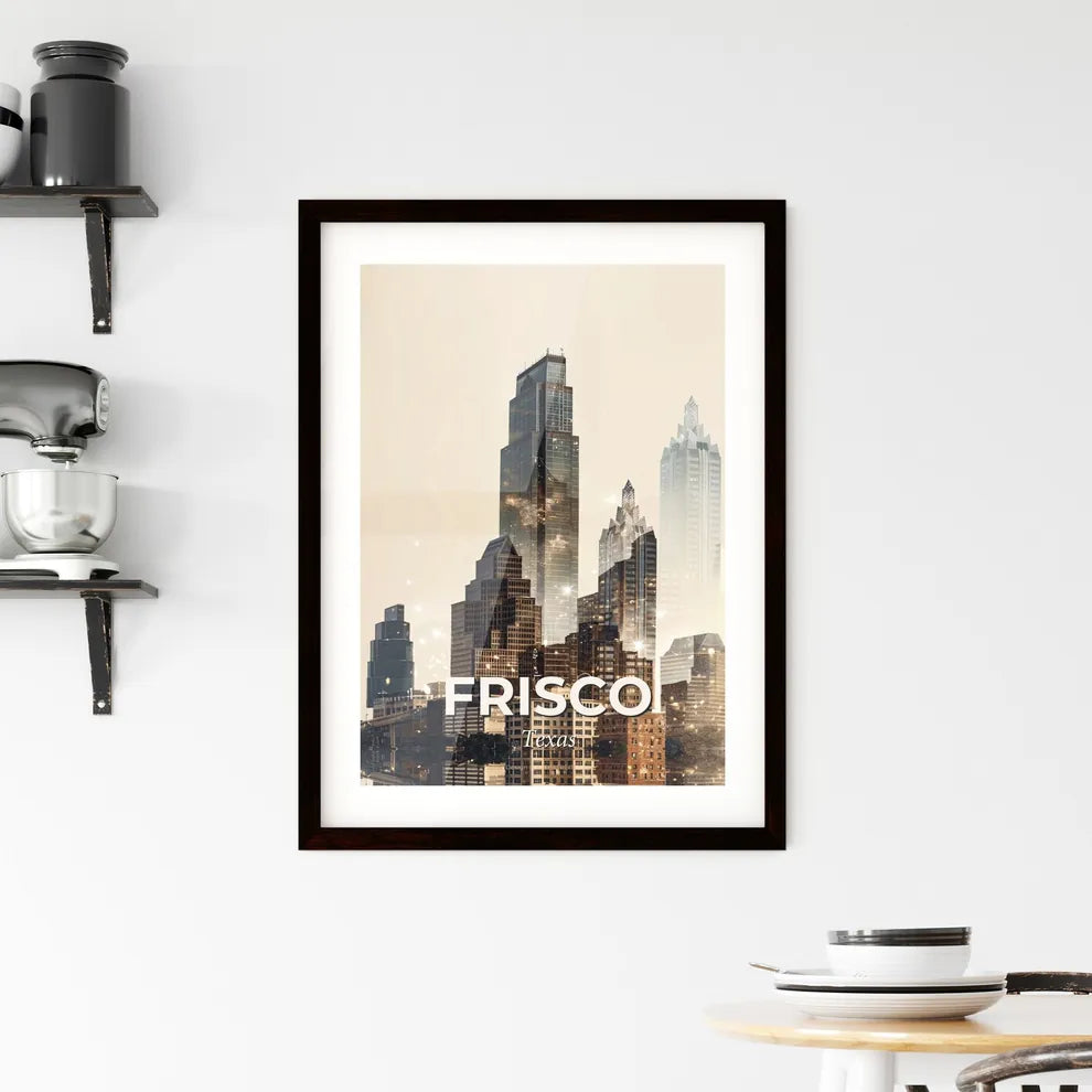 Frisco Skyline Double Exposure Composite Art Framed Print
