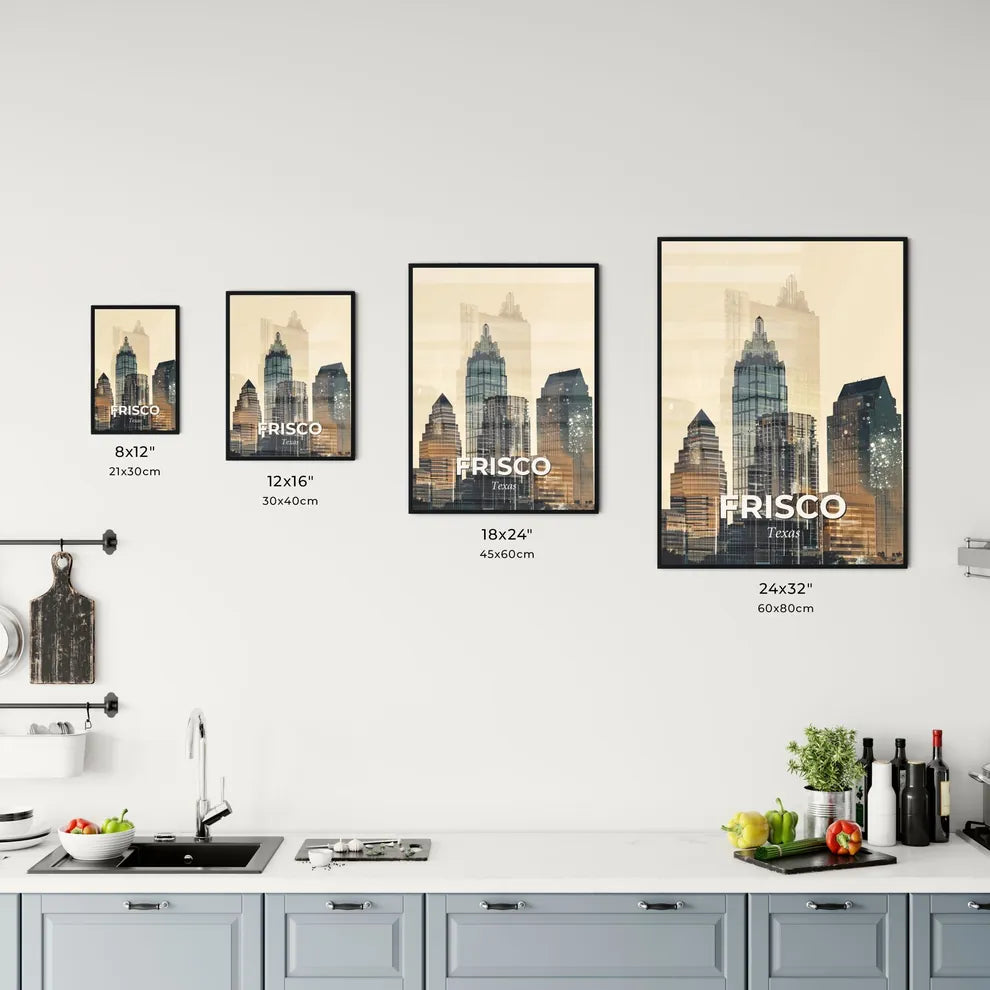 Frisco City Skyline Double Exposure Art Poster Office Art