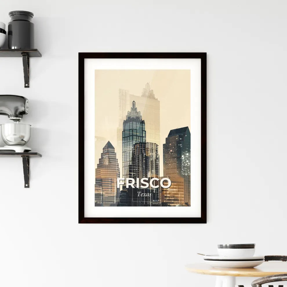 Frisco City Skyline Double Exposure Art Poster Framed Print