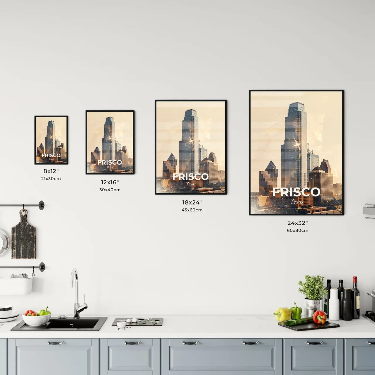 Frisco Texas City Skyline Double Exposure Art Office Art