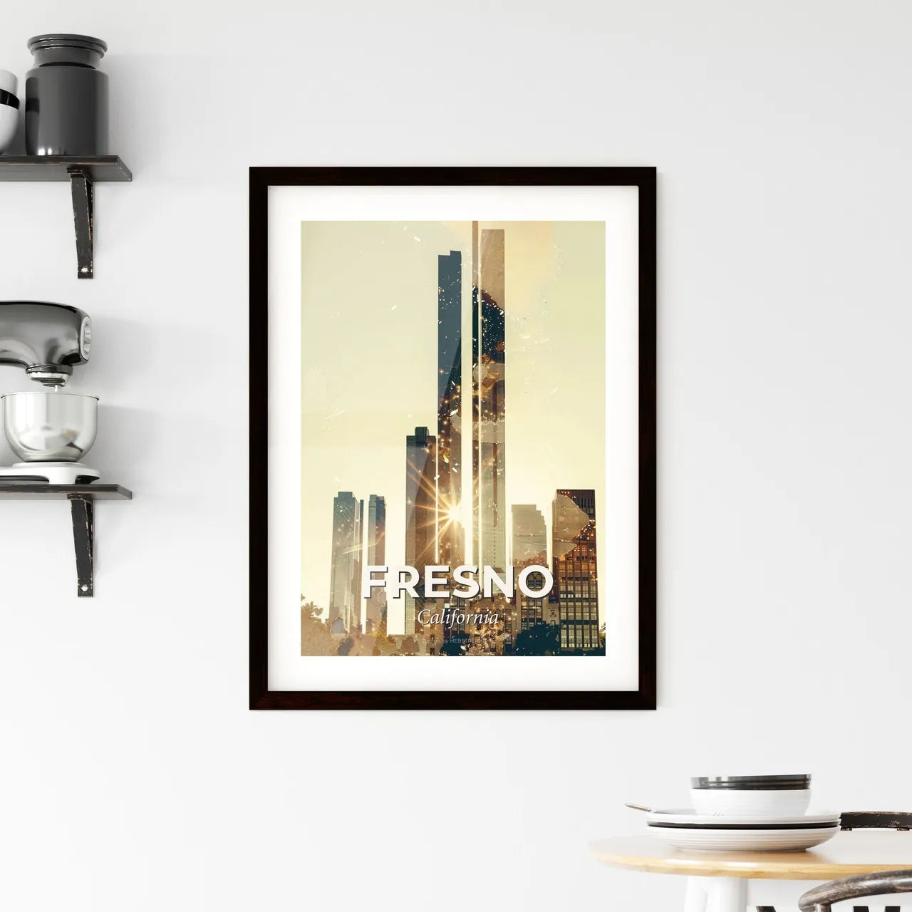 Fresno Skyline Framed Print
