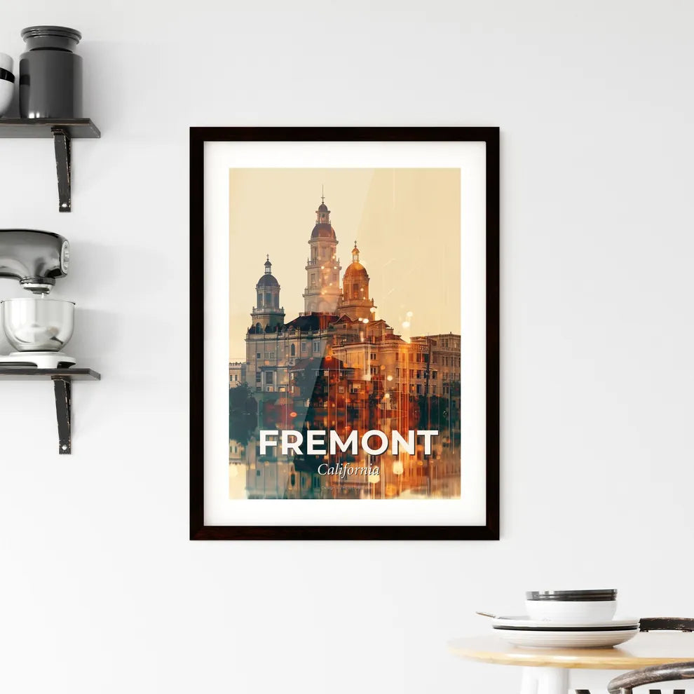 Fremont City Skyline in Subtle Lights Framed Print