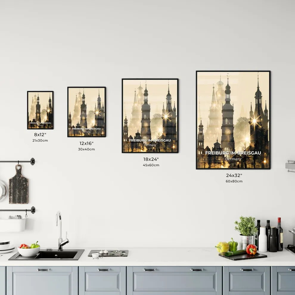 Freiburg im Breisgau Art Skyline Composite Poster Office Art
