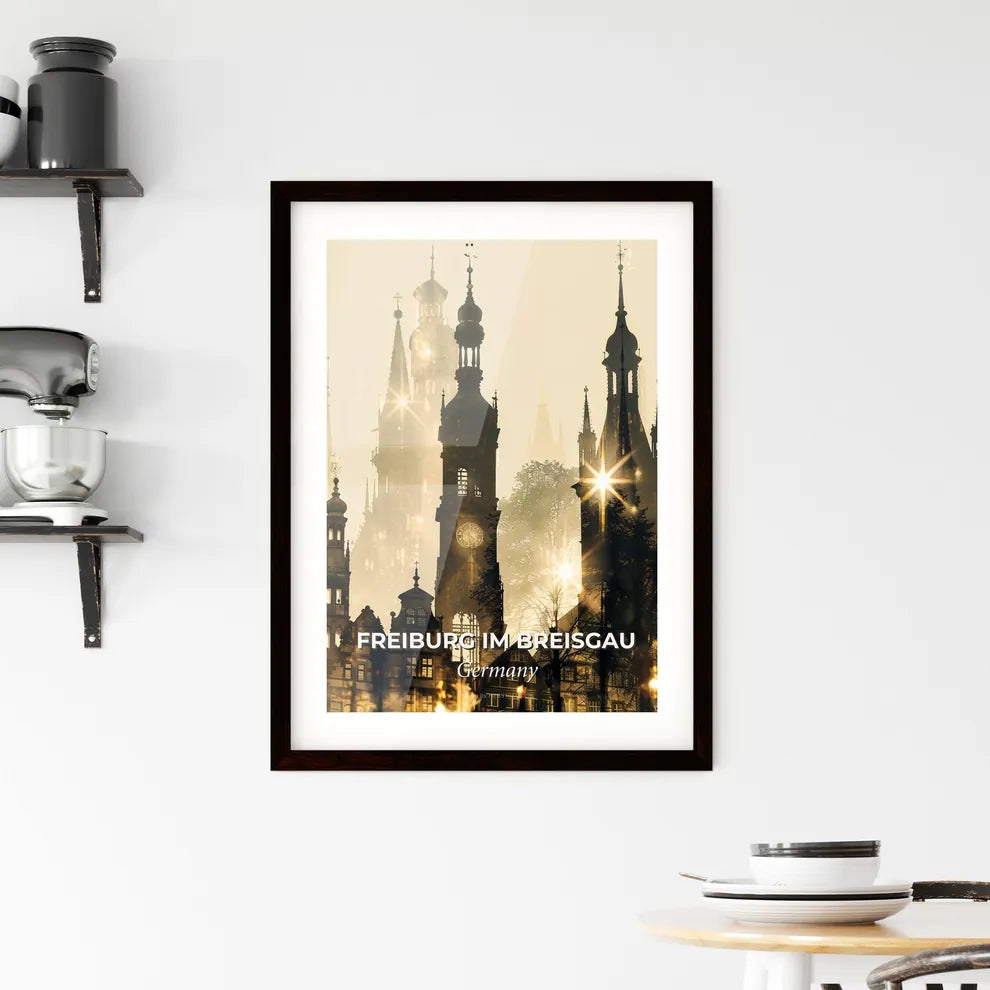 Freiburg im Breisgau Art Skyline Composite Poster Framed Print