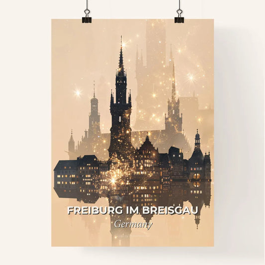 Freiburg im Breisgau City Skyline Poster Art Poster