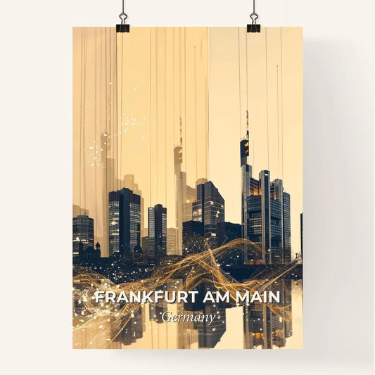 Frankfurt Skyline Silhouette Composite Art Poster Poster
