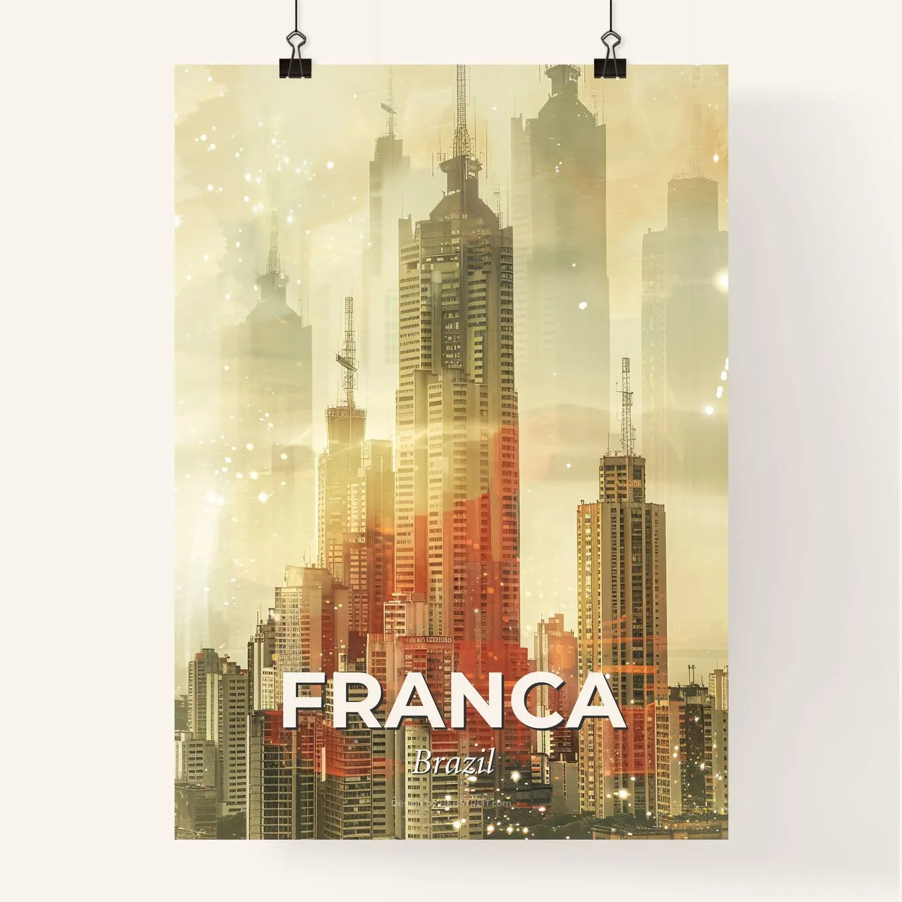 Franca Cityscape Double Exposure Art Poster Poster