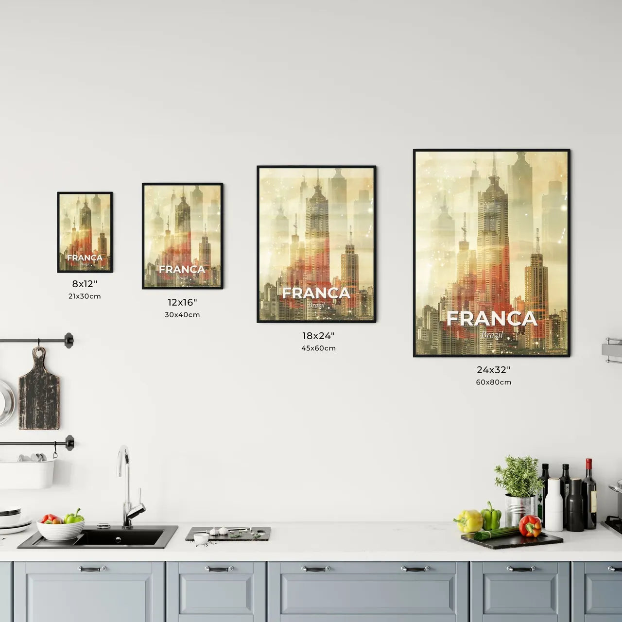 Franca Cityscape Double Exposure Art Poster Office Art