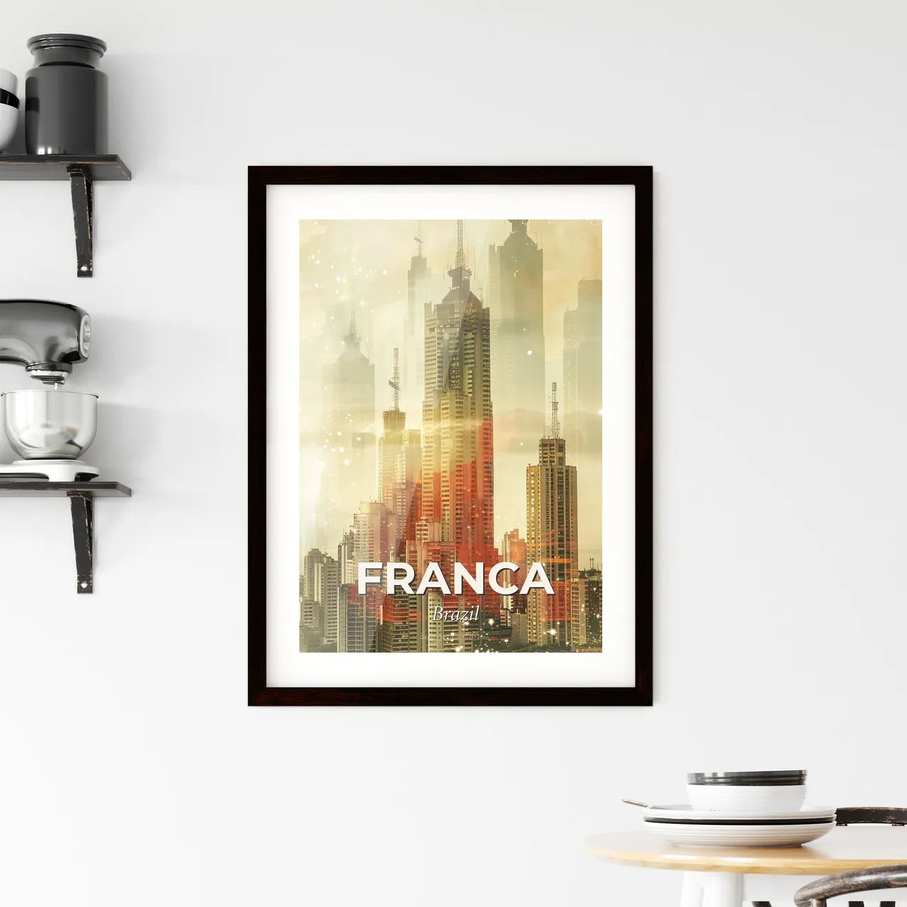 Franca Cityscape Double Exposure Art Poster Framed Print