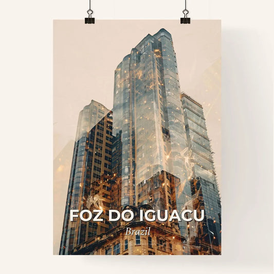 Foz do Iguacu Skyline Night Lights & Architecture Poster