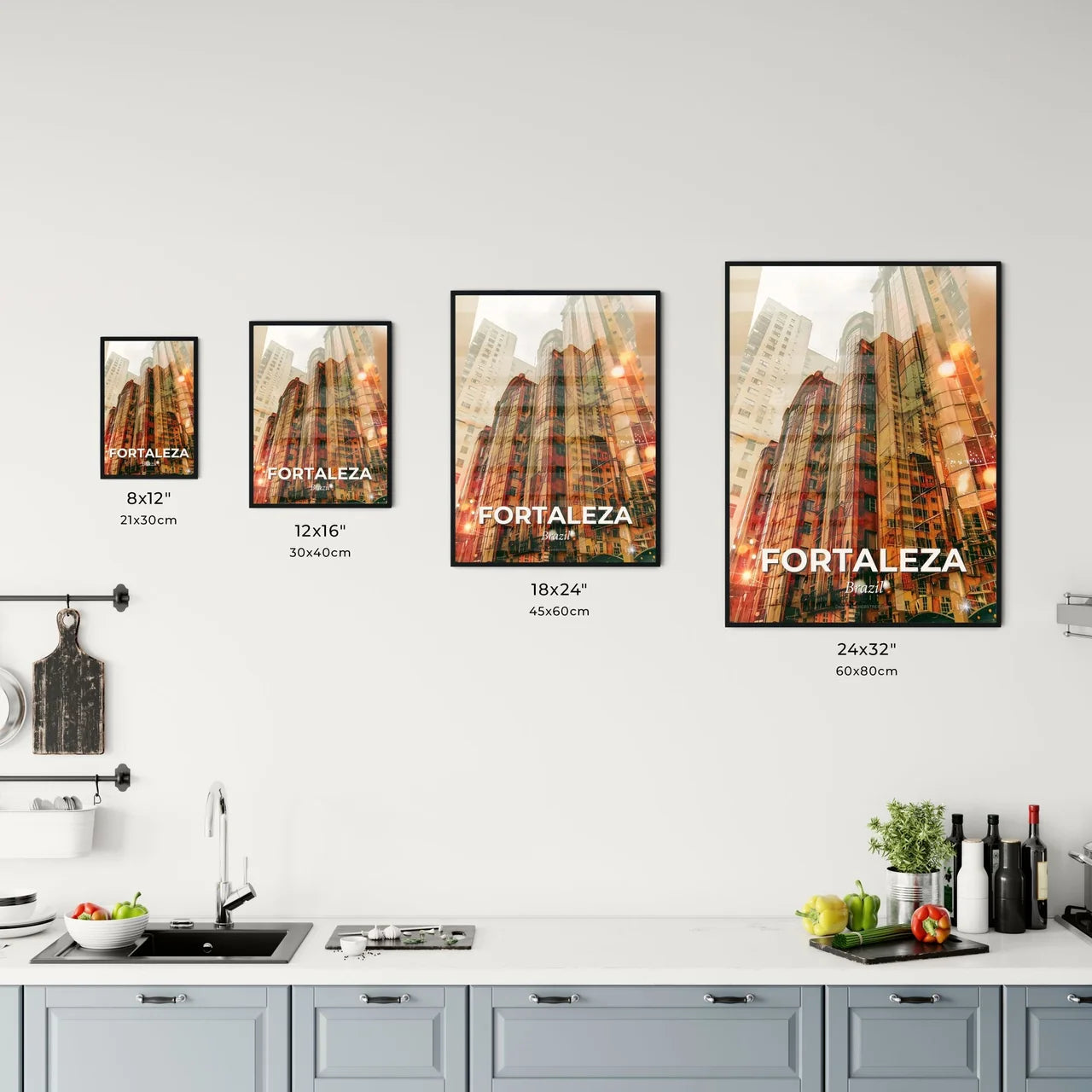 Fortaleza Skyline Composite Art Poster Office Art