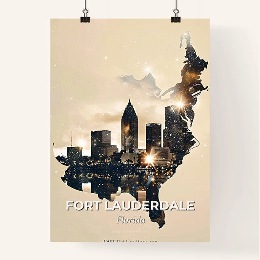 Fort Lauderdale Icon Skyline Double Exposure Tapestry Poster
