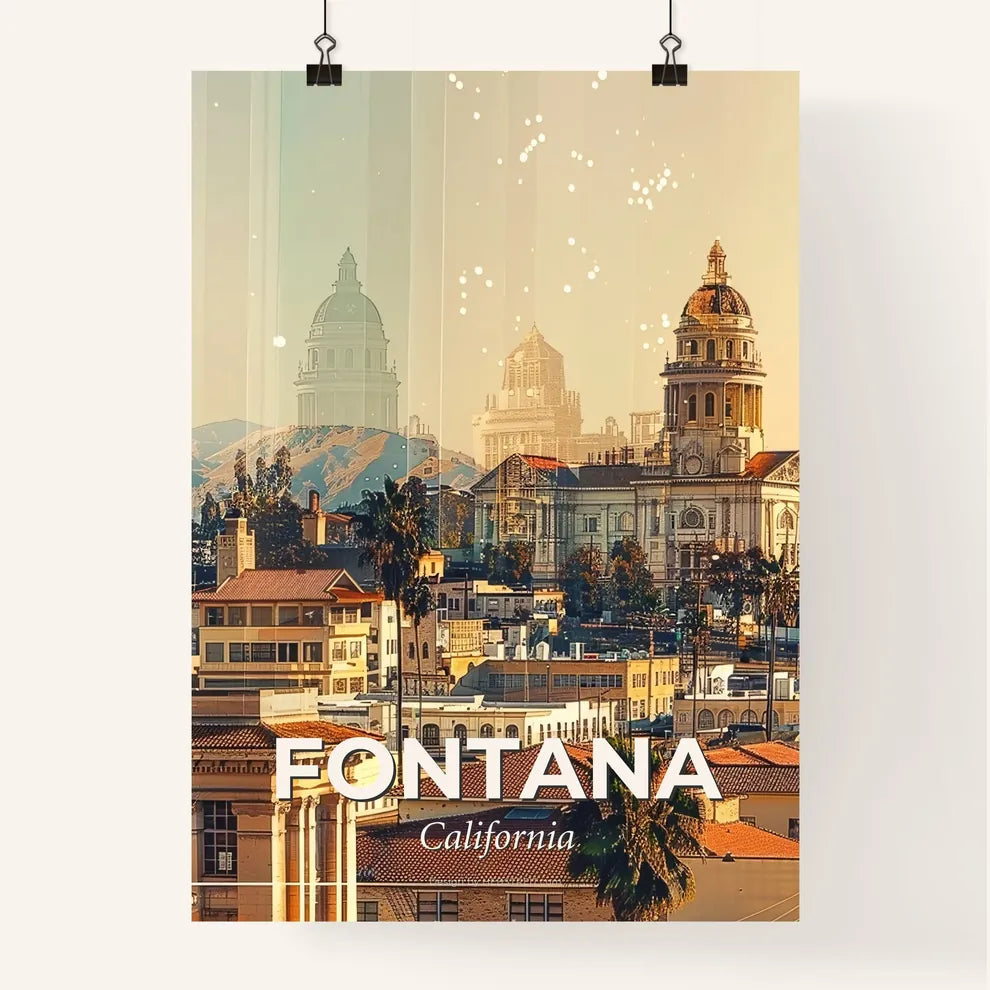Fontana Cityscape Skyline Composite Poster Art Poster