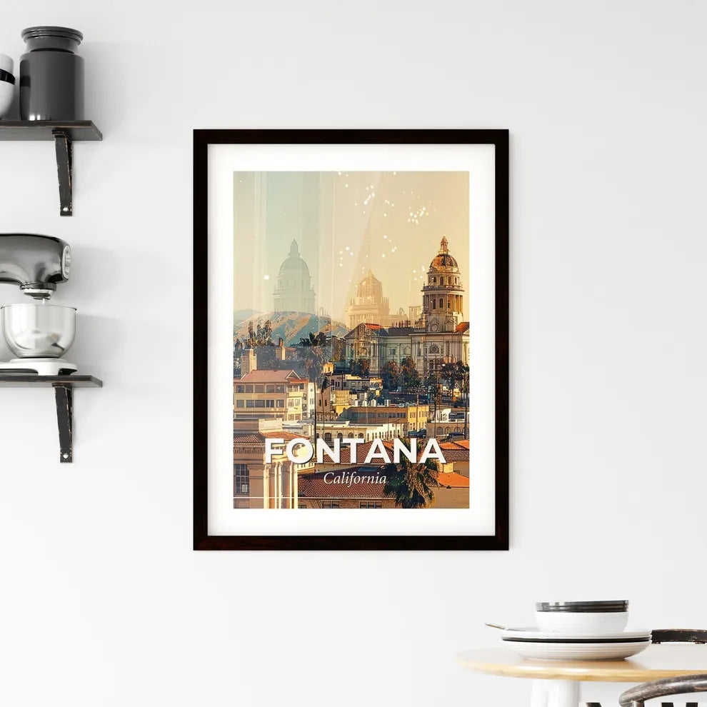 Fontana Cityscape Skyline Composite Poster Art Framed Print