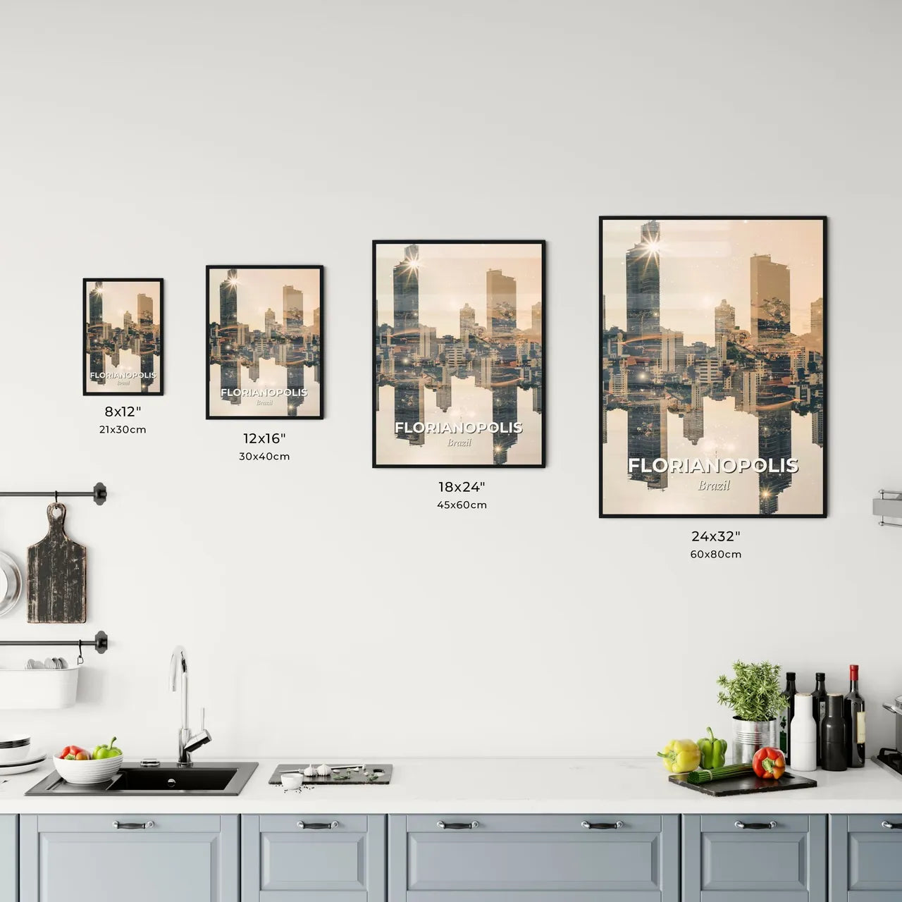 Florianopolis City Skyline Poster, Brazil Office Art