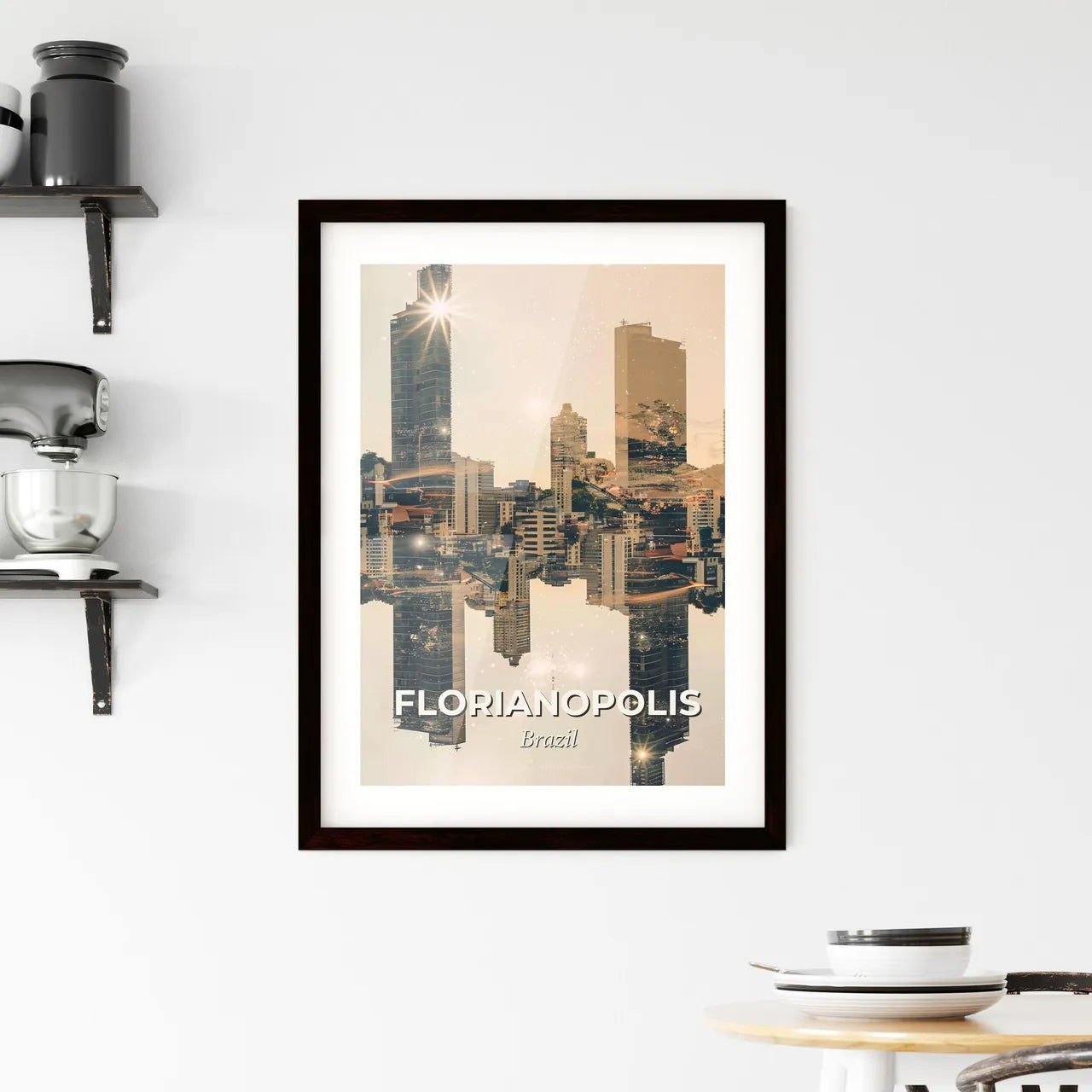 Florianopolis City Skyline Poster, Brazil Framed Print