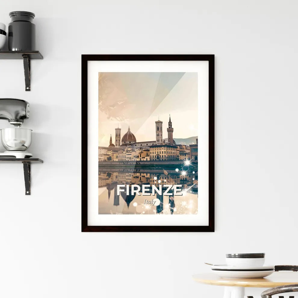 Florence City Dreamscape Art Poster Framed Print