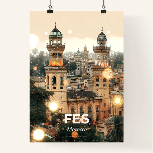 Fes Skyline Double Exposure Cityscape Art Poster