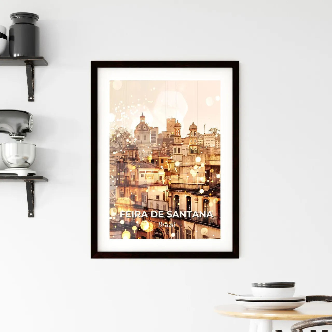 Feira de Santana Skyline Composite Art Poster Framed Print