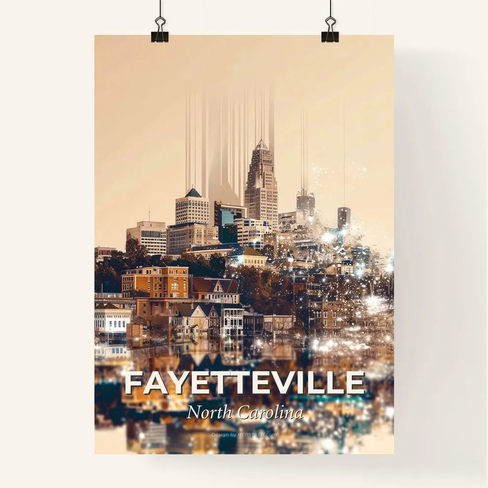 Fayetteville Skyline Composite Art Poster Poster
