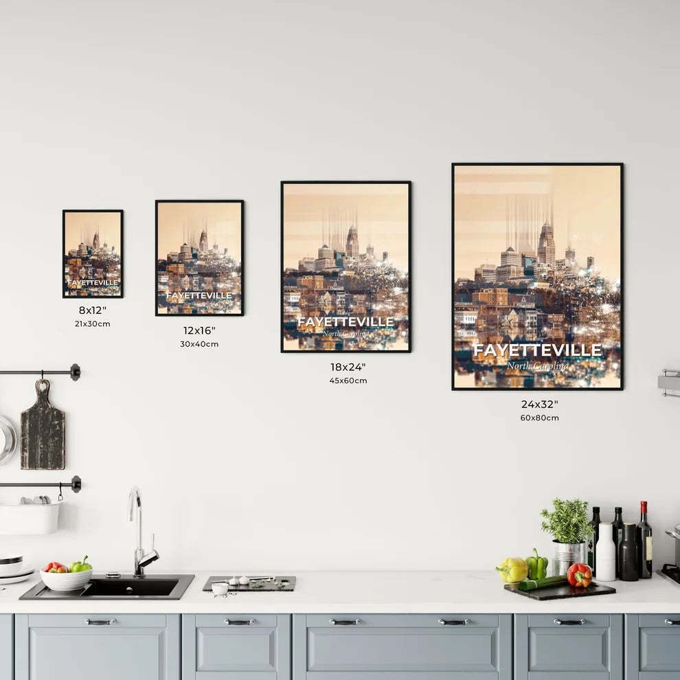 Fayetteville Skyline Composite Art Poster Office Art