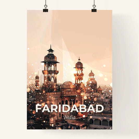 Faridabad Skyline Double Exposure Cityscape Sparkle Poster